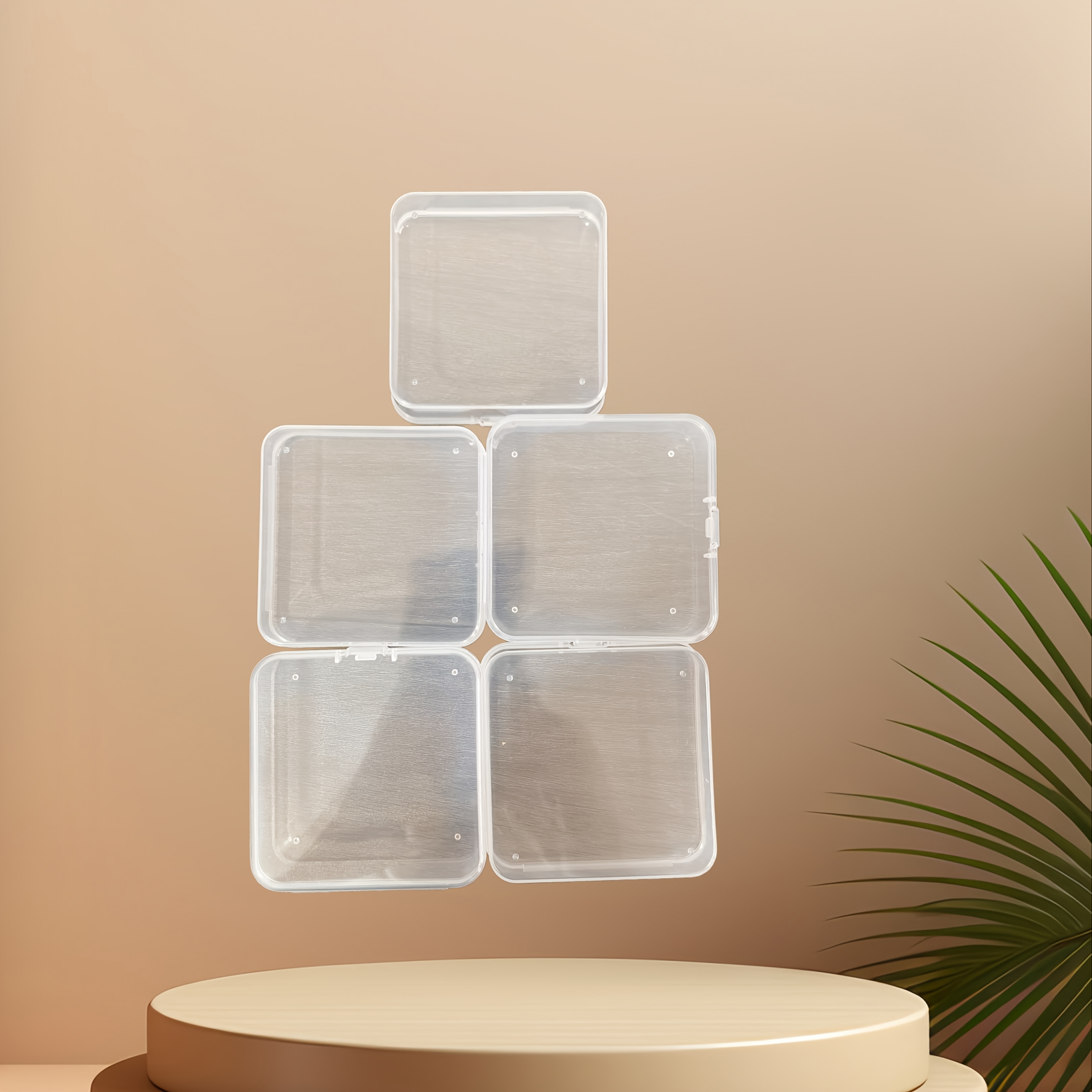 Image of 2/5/8-pack Clear Pp Storage Boxes, Portable Clear Storage Boxes, Suitable For Stickers, Jewelry, And Additions