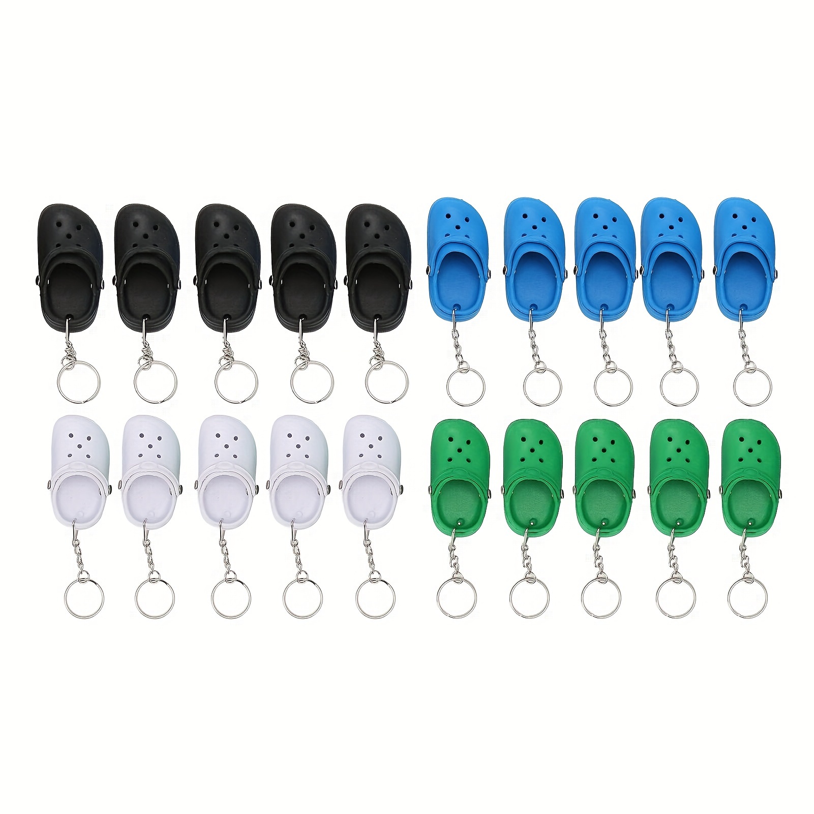 

20 Pcs Cute Slipper Keyring Silicone Beach Hole Little Sandals Mini Shoe Key Ring 4 Color For Decoration