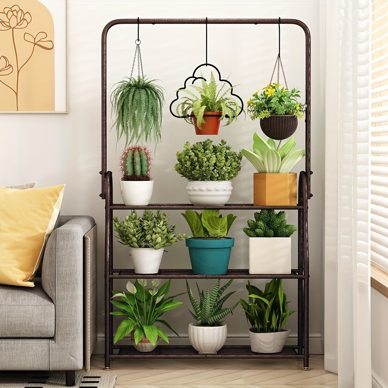 

3 Tier Metal Plant Stand Indoor Outdoor Tallcomner Hanging Plant Shelf Flower Stands Ladderplant Holder For Room Balcony Garden Patiomultiple Plants