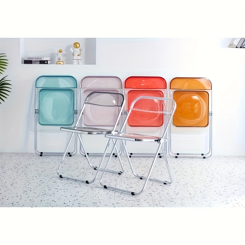 

Clear Transparent Folding Chair Chair Pc Plastic Living Room Seat