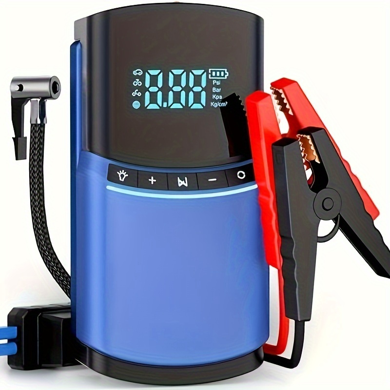 

10400mah/12400mah Car Emergency Starting Power Supply, Car Air Pump All-in-one Machine, Multifunctional Battery-powered Fire Starter, Suitable For Inflating Cars, Bicycles, And Balls ( Black/blue )