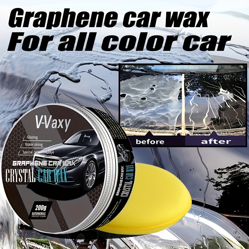 

200g Graphene Car Wax, Decontamination Gloss Prevent Scratches Waterproof, Uv Resistant, Electroplated Crystal Car Wax, Black Car White Car Universal Car Wax Gloss And Tar, With Waxing Sponge