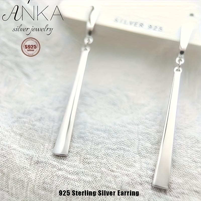 1 pair of elegant and   925 sterling silvery pendant earrings for women no synthetic gemstone inlay suitable for daily wear and gifts   use Product details 1