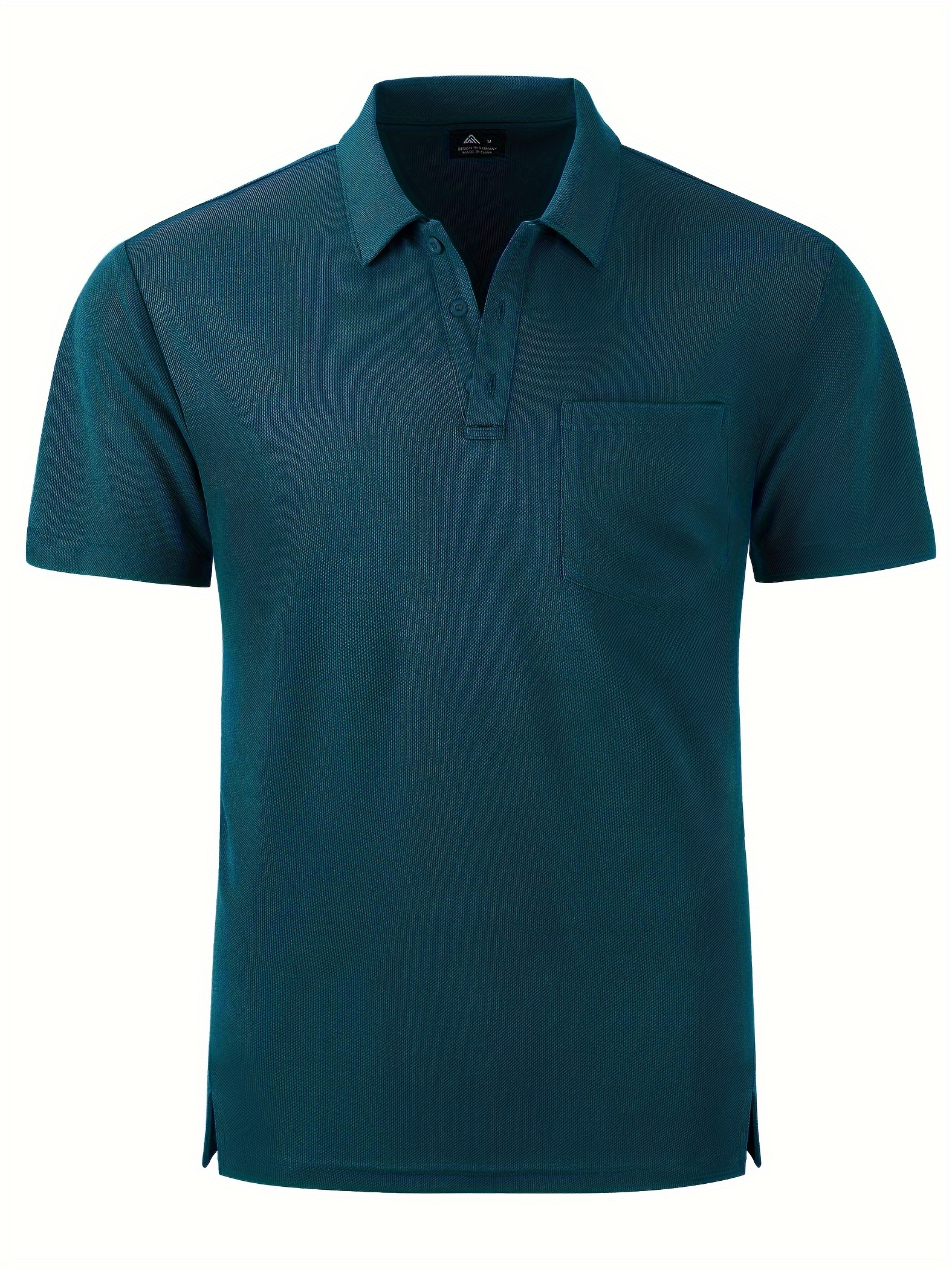 men's fashion sports solid short sleeve golf shirt chest Temu - Main Image