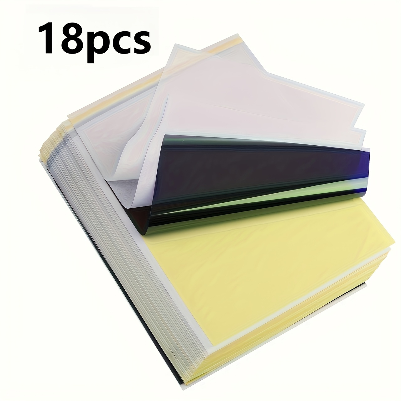 TEMU 8/18 Sheets Tattoo Transfer Paper, A4 Size Tattoo Stencil Transfer Paper, Heat Transfer Carbon Copy Paper For Tattoo Beginners