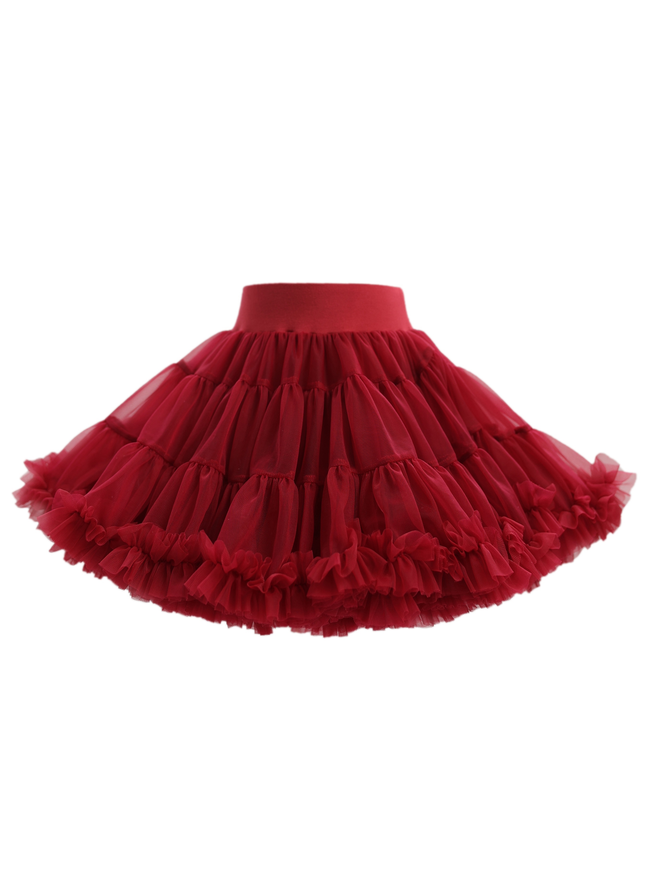 girls red tulle puff skirt princess short style casual tutu Temu