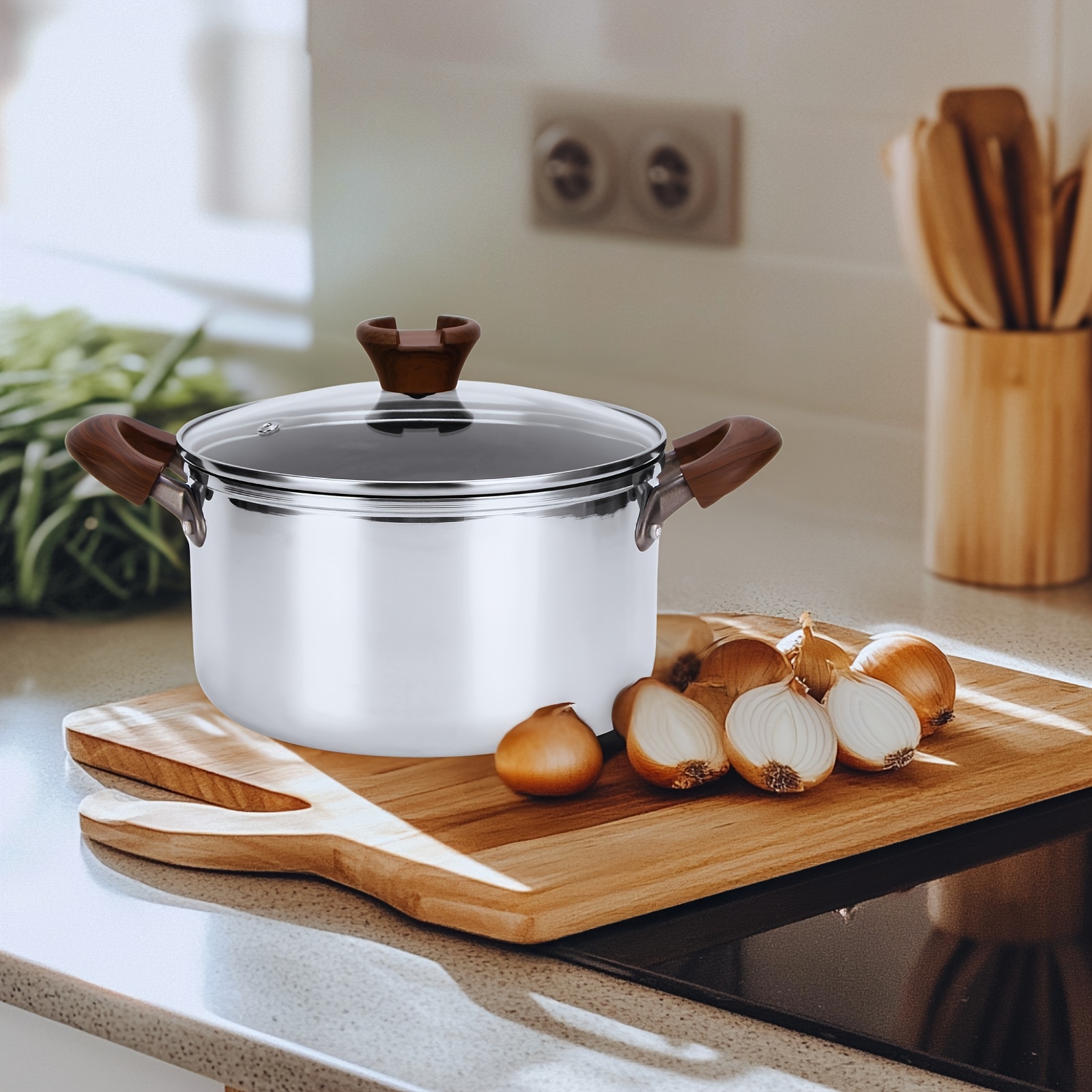 the deepened and elevated stainless steel soup pot features     cooking capabilities presented in exquisite packaging   to cooking pasta   with   click details 3