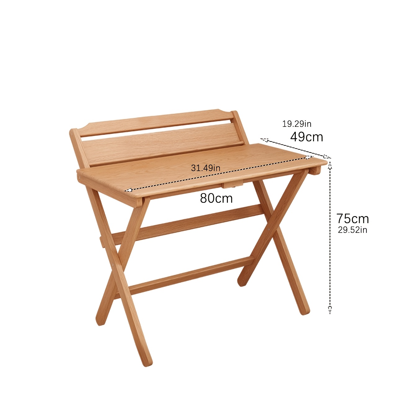 Foldable Solid Wood Computer Desk Suitable for Home, Small Space Desk with Bedside Writing Table, Foldable Study Desk for Dorm, Apartment, Bedside Writing Table, Wood, Compact Foldable Furniture for & Students