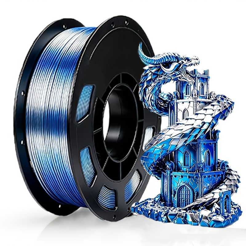TEMU Filament PLA tricolore 1,75 mm multicolore (0,55 LBS), filament PLA brillant Y pour imprimante 3D FDM, dimensionnelle +/- 0,02 mm, parfait pour