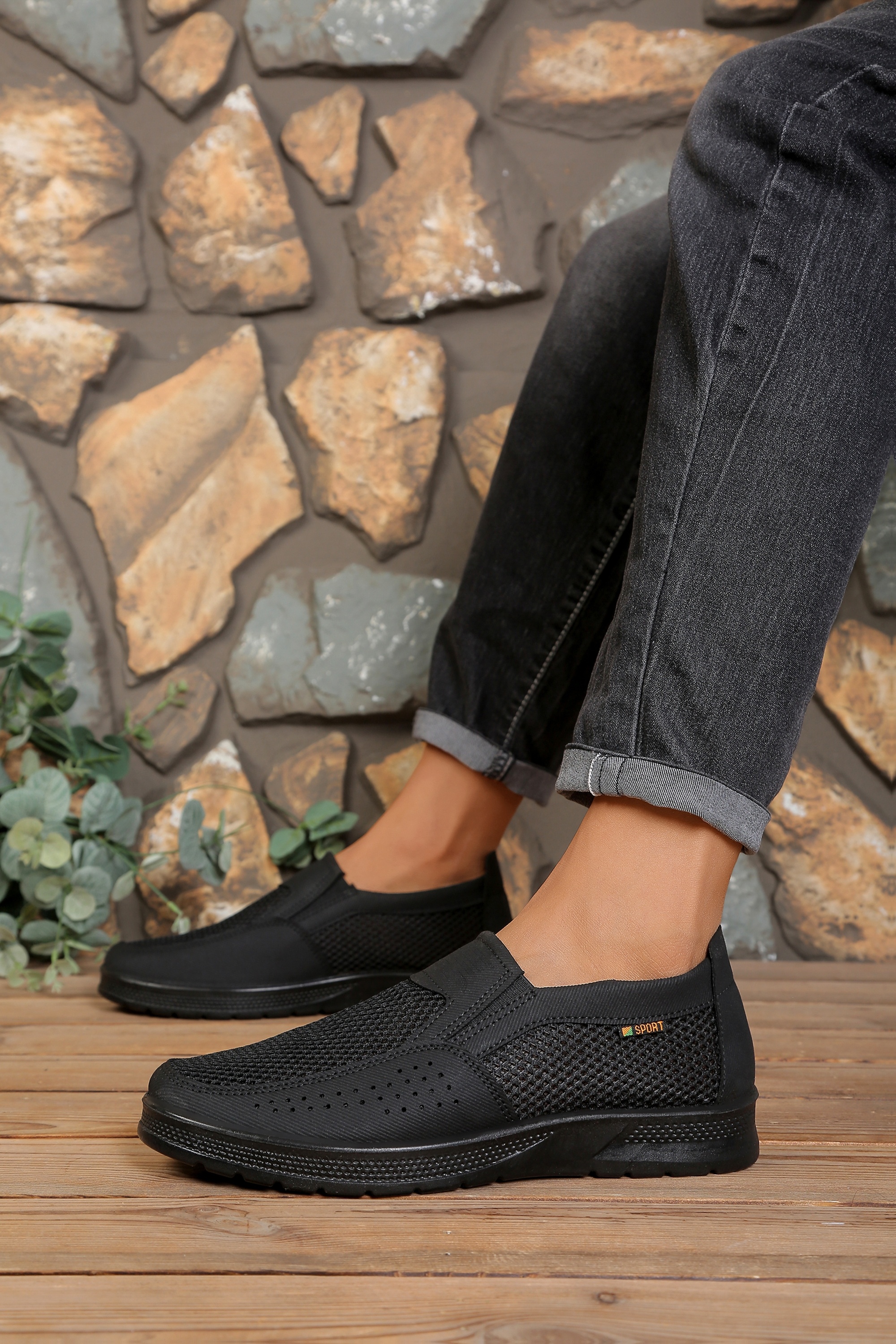mocassins homme décontractés et confortables, respirants, adaptés à toute activité, semelle épaisse en pu pour   Détails du produit 1