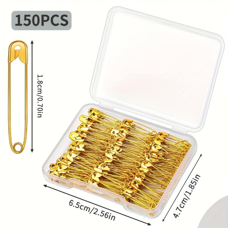 E-shop 150/200 Stück Sicherheitsnadeln, 0.7In/1.1In Kleidersicherheitsnadeln Nähzubehör für Kleidung, Nähen, Schmuckherstellung und Basteln (Gold)