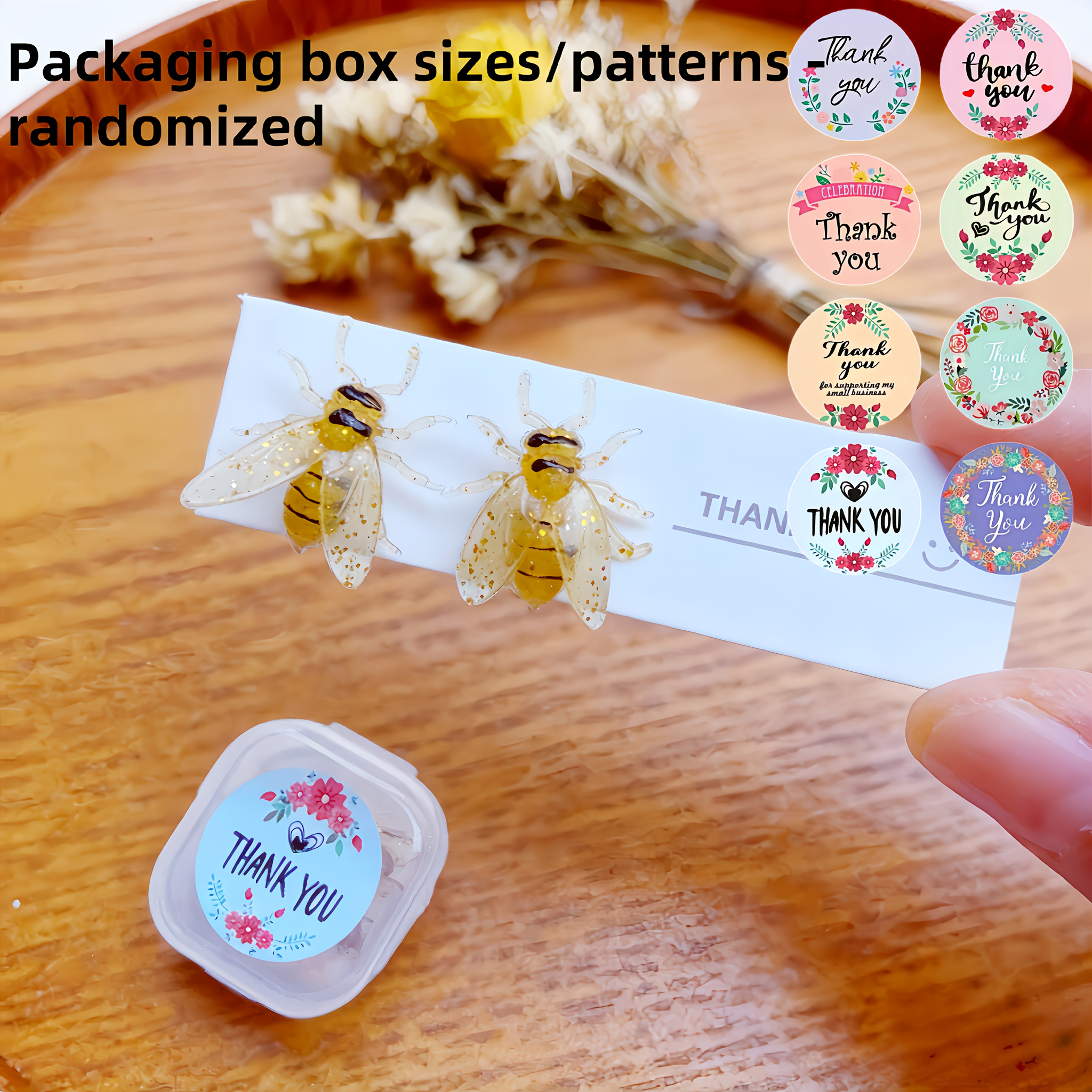 Realistic Bee Stud Earrings With Mini Storage Box, Without Battery