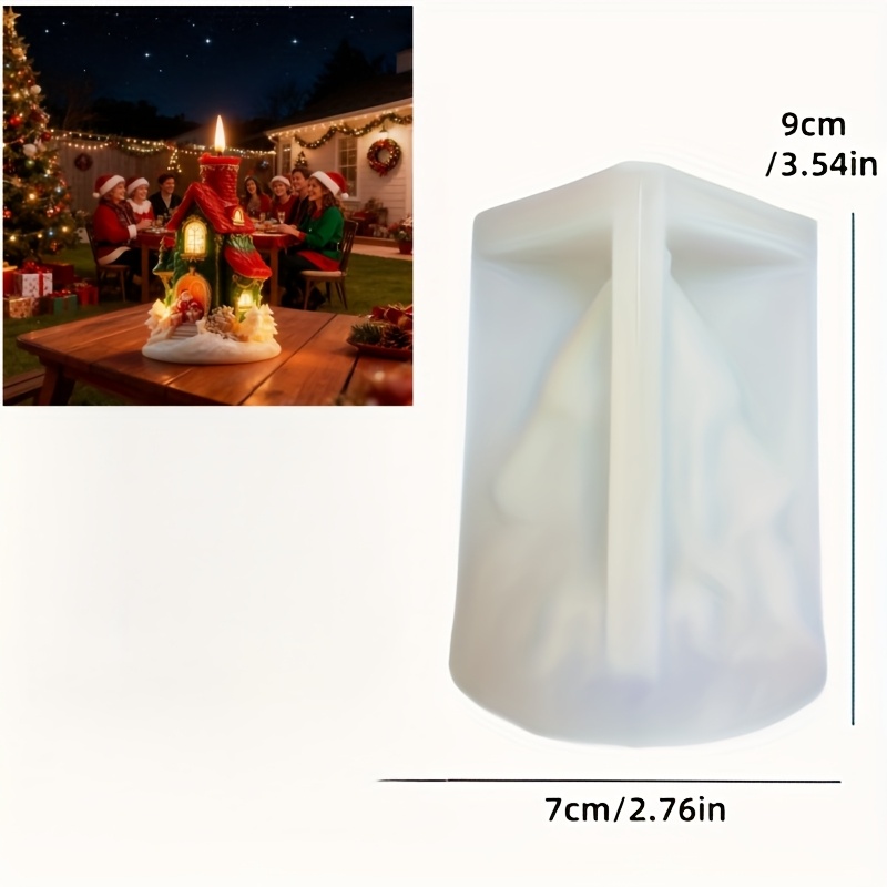 TEMU Castle Silicone Mold - Chimney, Santa Claus, , , Christmas Tree - Lifelike, Realistic Details, Precise Shaping, Easy Demolding, Reusable -