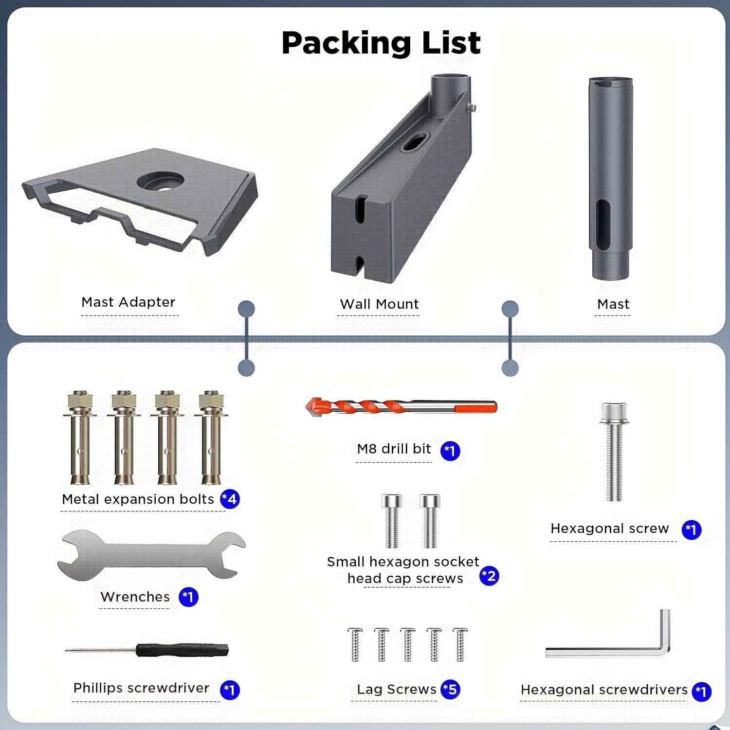 Kit de montage Starlink amélioré pour la génération 3/V3, sans ouverture pour l'appareil, installation sur toit pour Starlink Gen 3, kit de montage à poteau court, robuste pour les adaptations de tuyau Starlink