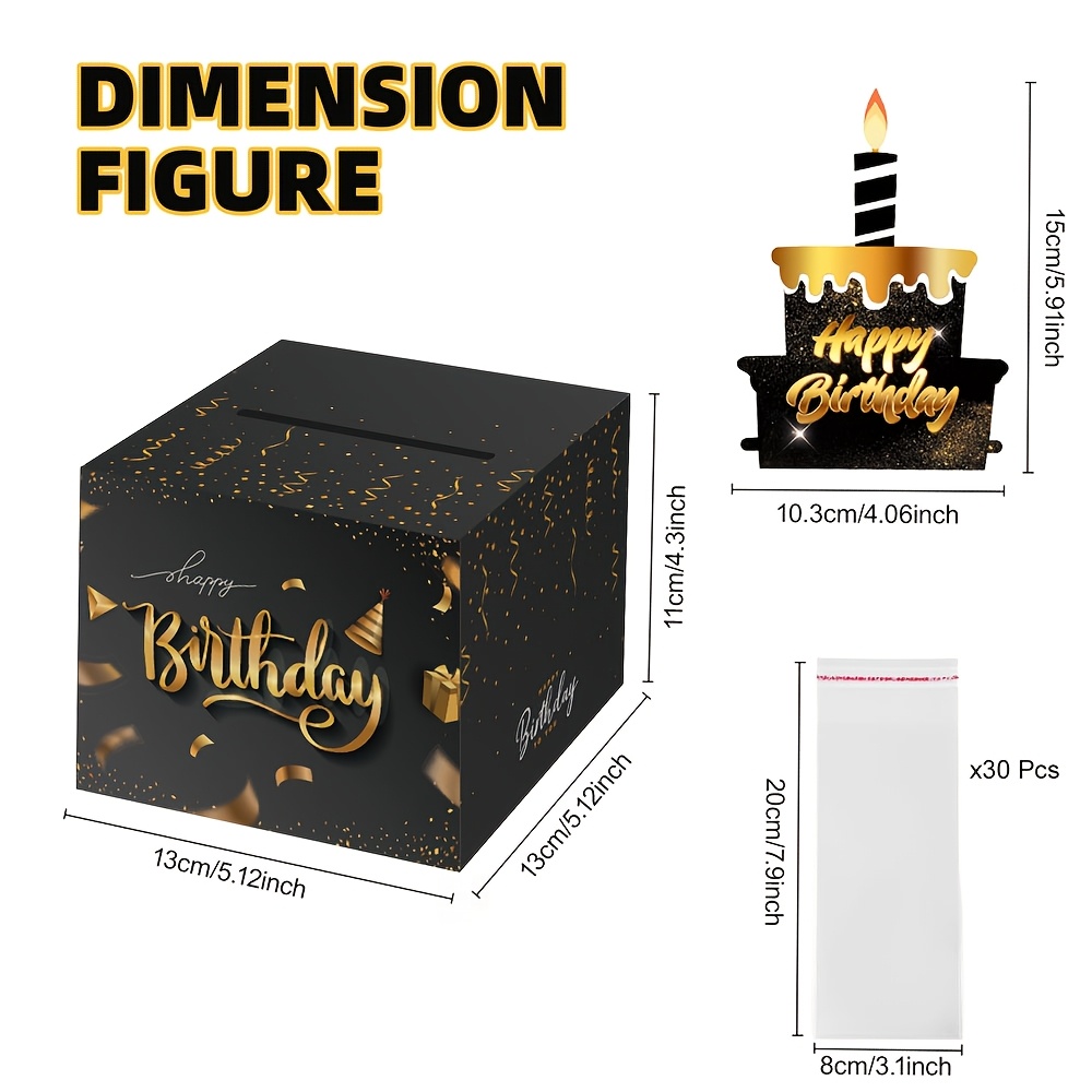 Happy Birthday Gift Box, Pull-out Card Box, 1pc Fun Birthday Gift, Suitable For All Ages, With 30pcs Transparent Bags