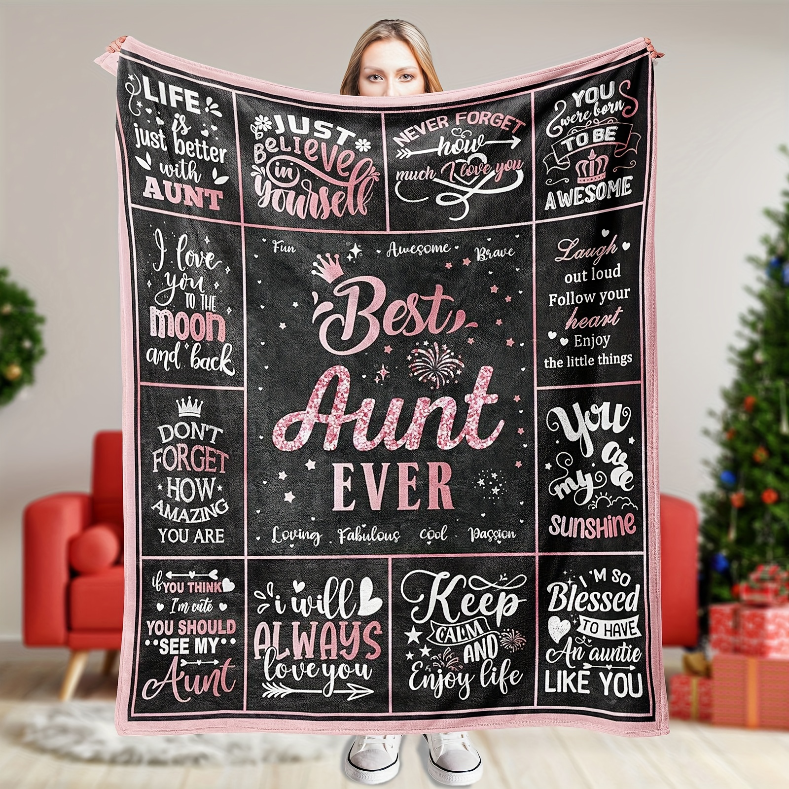 

1 Pc Aunt Gifts Blanket, Gifts For Aunt, Aunt Gifts From Niece Nephew, Best Aunt Ever Gifts, Aunt Birthday Gifts, Birthday Gifts For Aunt, Aunt Gifts Ideas