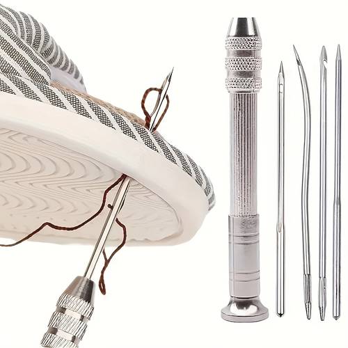 5pcs Sewing Tool Set with Replaceable Heads - Alloy Alloy Sewing And Knitting Tools, Suitable for Home Shoe Repair And Craft Projects