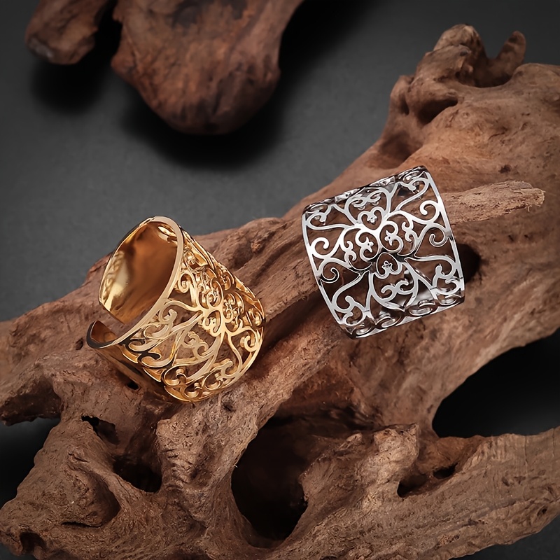 Women's Heart Flower Stainless Steel Ring
