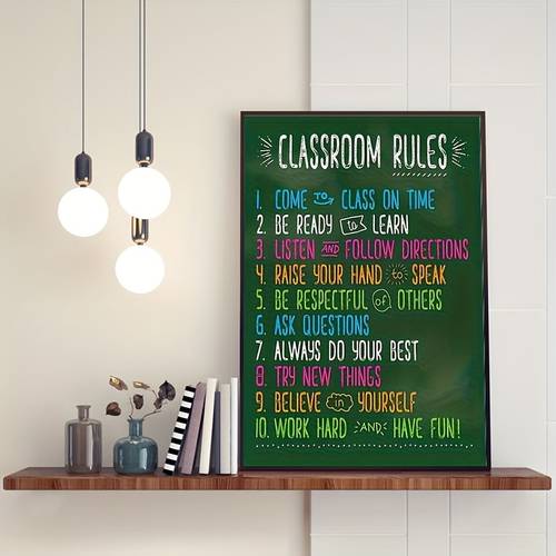 öğe resmi büyük 15.75x23.6 sınıf kuralları posteri - vintage tarzı dikey davranış tablosu, numaralı beklentiler (1- ), dayanıklı çerçevesiz okul tablosu, öğretmenler, evde eğitim ve devlet dekoru, asma sistemi