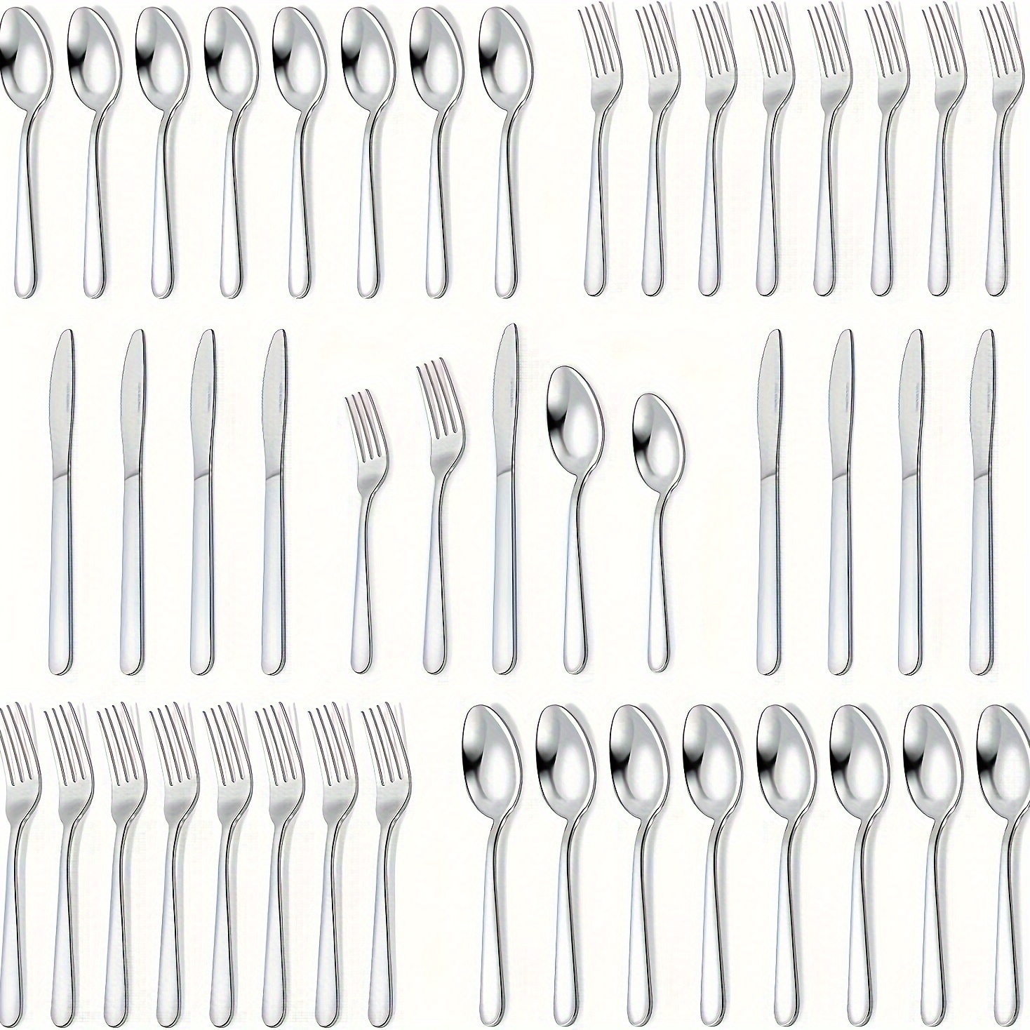 TEMU 40/60/90pcs Stainless Steel Tableware Set, Knife , And Mirror Polishing, Western Food Utensils, Suitable For Dining Dinner For Family Birthday Banquets For Restaurants And Hotels.