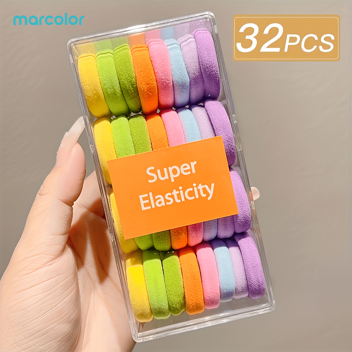 32pcs Soft Gradient Hair Tie Set with Clear Storage Case