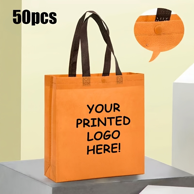 50 Customizable Solid Color Tote Bags with Snap Buttons