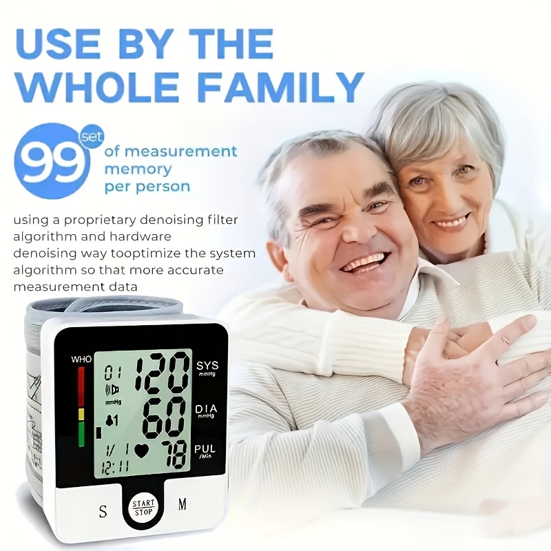 1pc wrist   automatic wrist bp monitor talking blood pressure cuff for home use adjustable cuffs for adult electronic digital large lcd display batteries not included Product details 0
