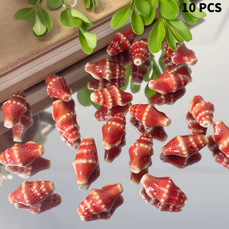 10 st handgjorda jingdezhen keramikpärlor röd ocean serie - Temu Sweden