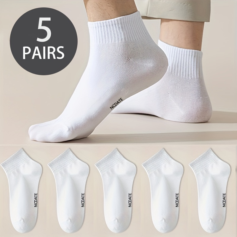 E-shop 5 Paar einfarbige kurze Socken, geeignet für alle Jahreszeiten, Unisex, einfach und stylisch, hochelastisch und vielseitig