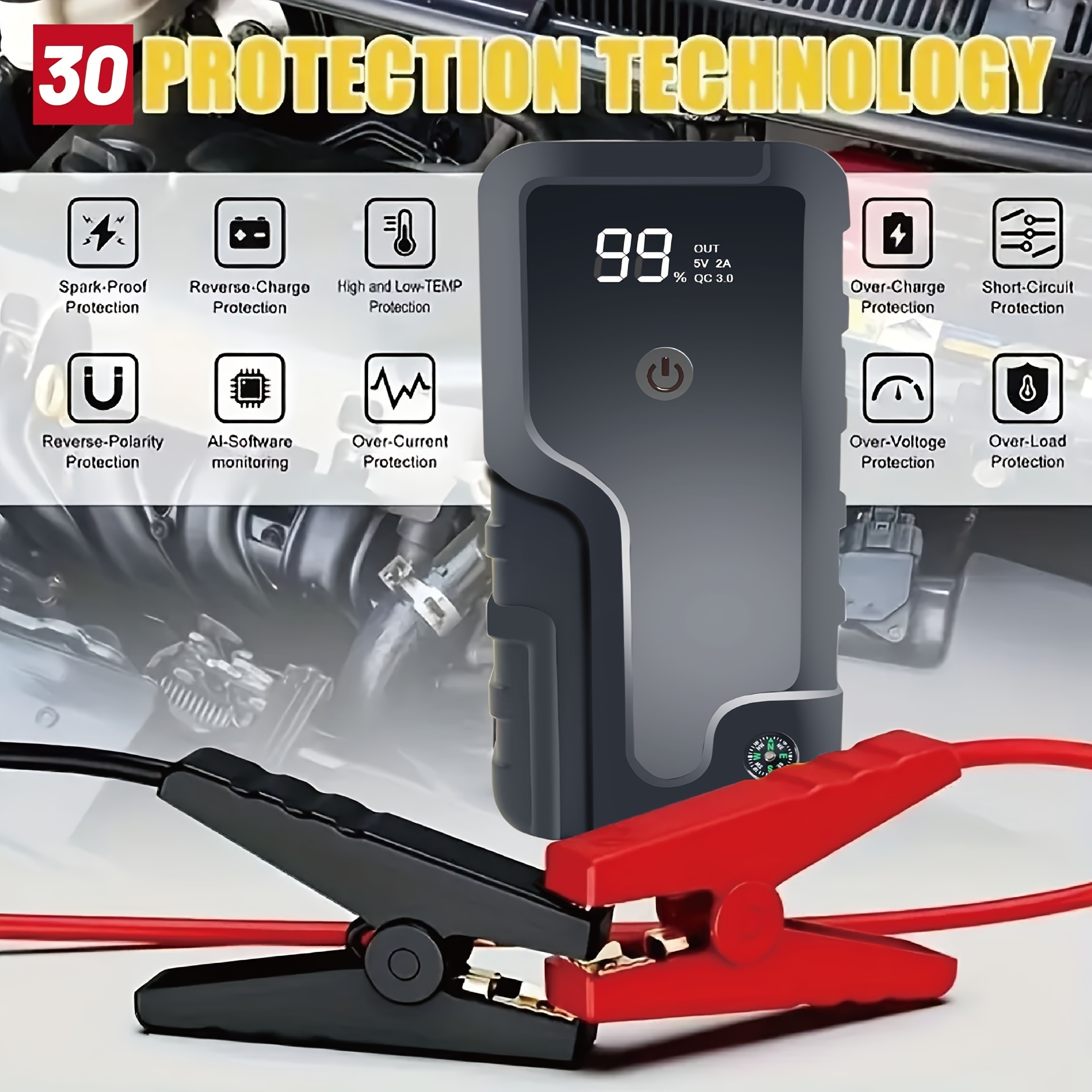 150 PSI Digital Tire Inflator - Portable Car Air Compressor With LED Light, Accurate Pressure Gauge, And * Pump For Motorcycle, Electric 