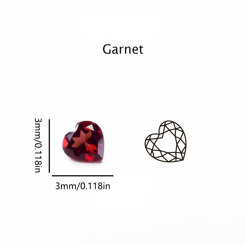 TEMU 12pcs 3mm -shaped Garnet Loose Gemstones - Birthstone, Star- Gemstones For Making, Rings, Pendants, Earrings - Elegant Accent Stones For