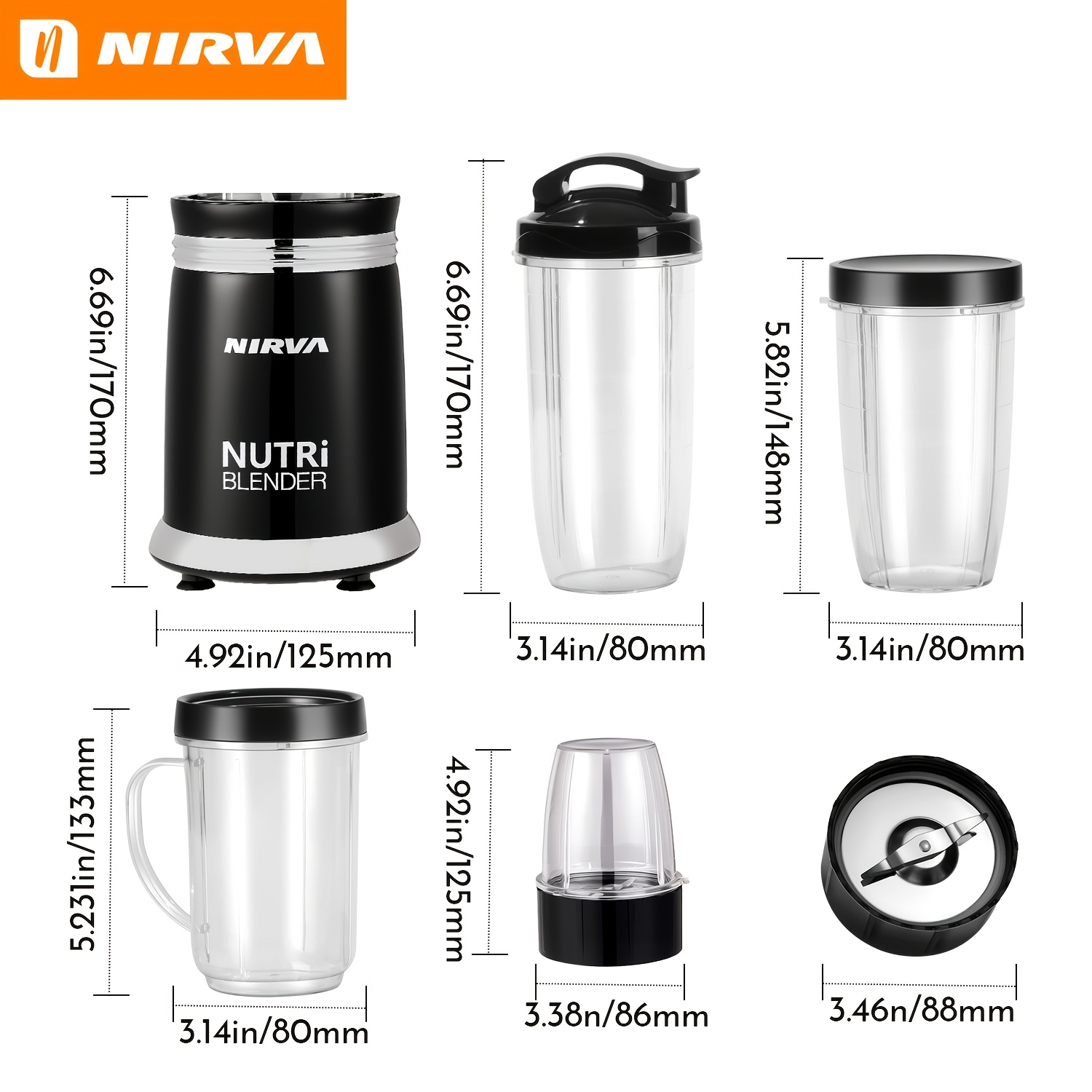 Image of Nirva 4-in-1 Nutri Blender And Grinder Combo, With 3 Cups, Dry Grinder For Coffee Beans Spices, For Sauces Nuts Household Kitchen Food Mixer