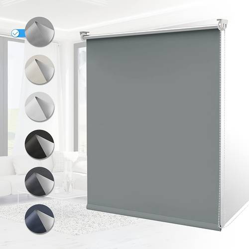 1pc sunshade roller blind blackout triple layer fabric with silvery coating for sun reflection no drilling required option width fabric width 4cm