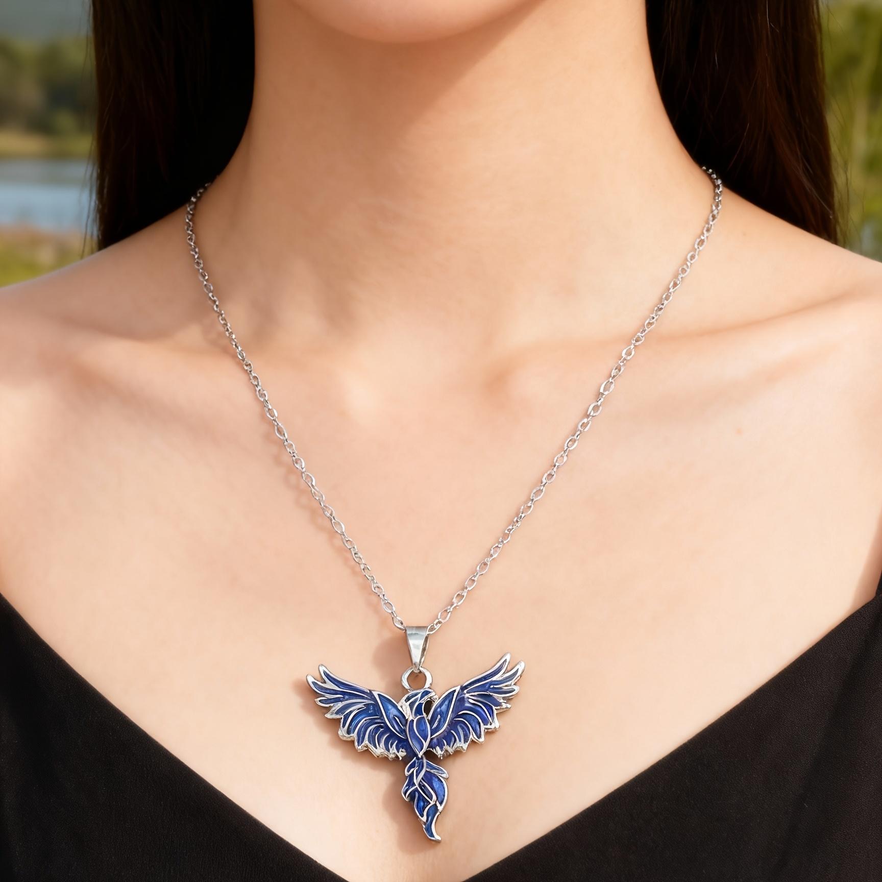 A Beautifully Designed Phoenix In Flight Versatile Exquisite Minimalist Elegant Sophisticated Bird Necklace