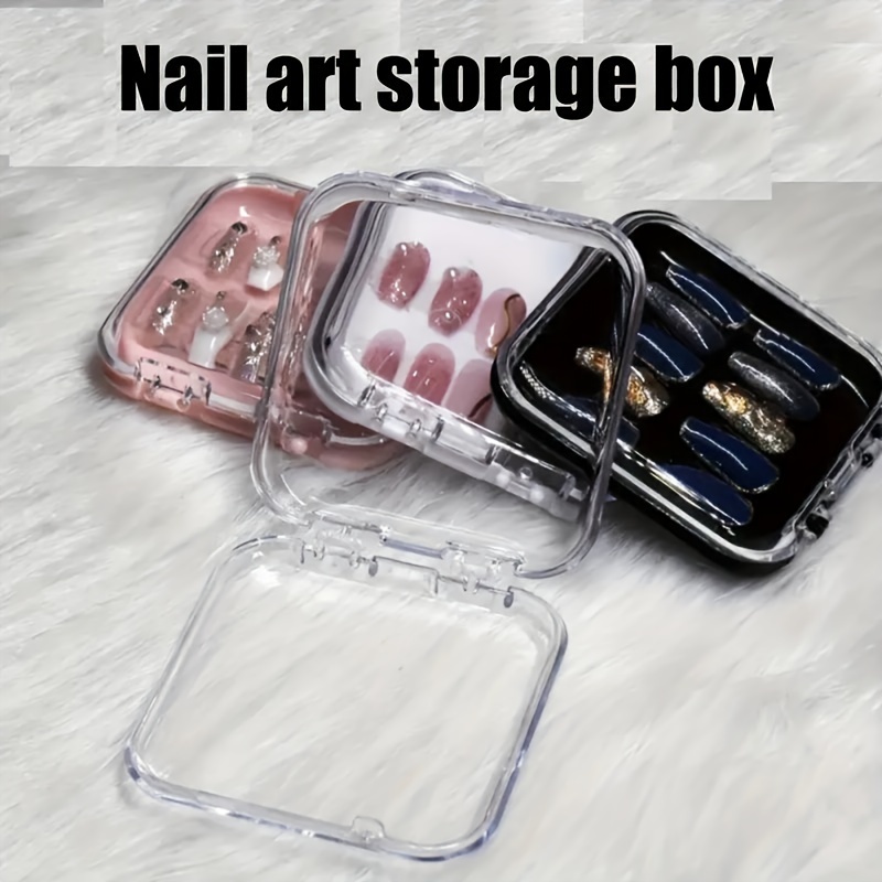 

10pcs Nail Art Display Packaging Box, Clear Plastic Jewelry Storage Case, Diy Bead & Accessories Organizer, Dust-proof Nail Art Display Box For Crafts & Diy Supplies