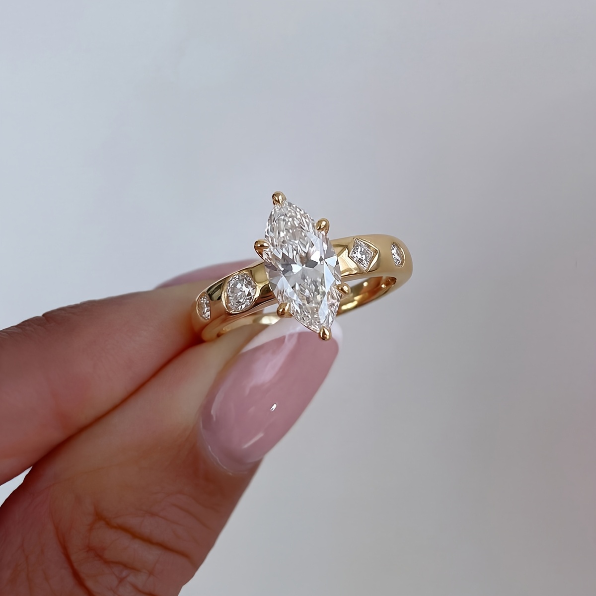 Women's Geometric Horse Eye Ring, Elegant Party Accessory