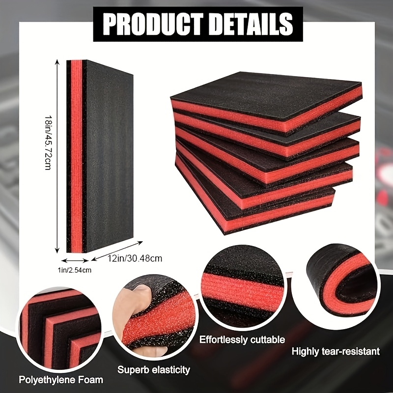5pcs Tool Box Foam Tool Foam Inserts For Cases Foam Sheets Box Foam Organizer For Toolbox Cabinet Chest Drawer Storage Craft