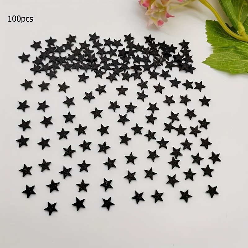 100pcs Per Pack Wooden Black Star Christmas Mini Decorative Star Party Diy Star Ornament Collectible Buildings & Accessories