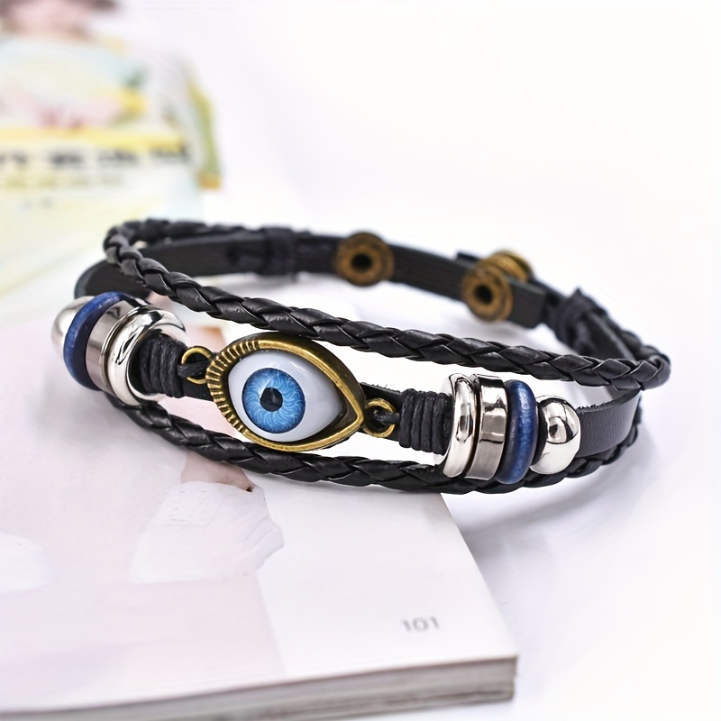 

Bracelet en PU , ethnique, yeux.