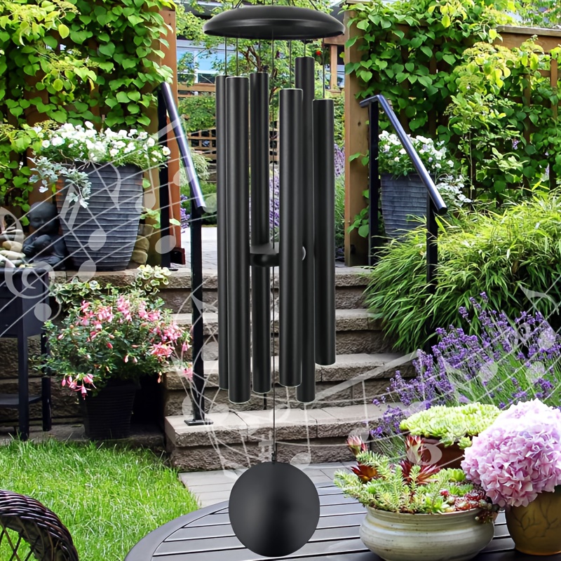 

Carillon Éolien Commémoratif Élégant de 45" avec 6 Tubes en Aluminium Robustes - Apaisants, Idéal pour la Décoration de Jardin Extérieur & Cadeaux de , Construction Métallique , Pas d'Électricité