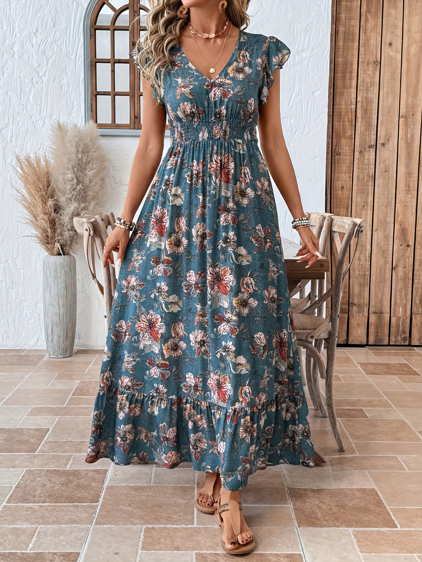 summer dresses with sleeves sold on Temu United States