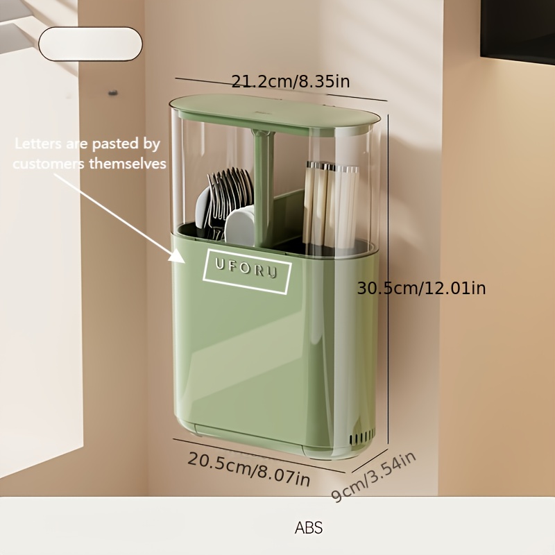 1pc ABS Chopstick Holder with Utensil Storage - Red & Green • Space-Saving Kitchen Organizer for Chopsticks, Spoons, and Forks • Durable and Stylish Design for Modern Kitchens • Kitchen Utensil Holder | Modern Kitchen Accessory | Durable Kitchenware • Chopstick Holder for Kitchen Counter