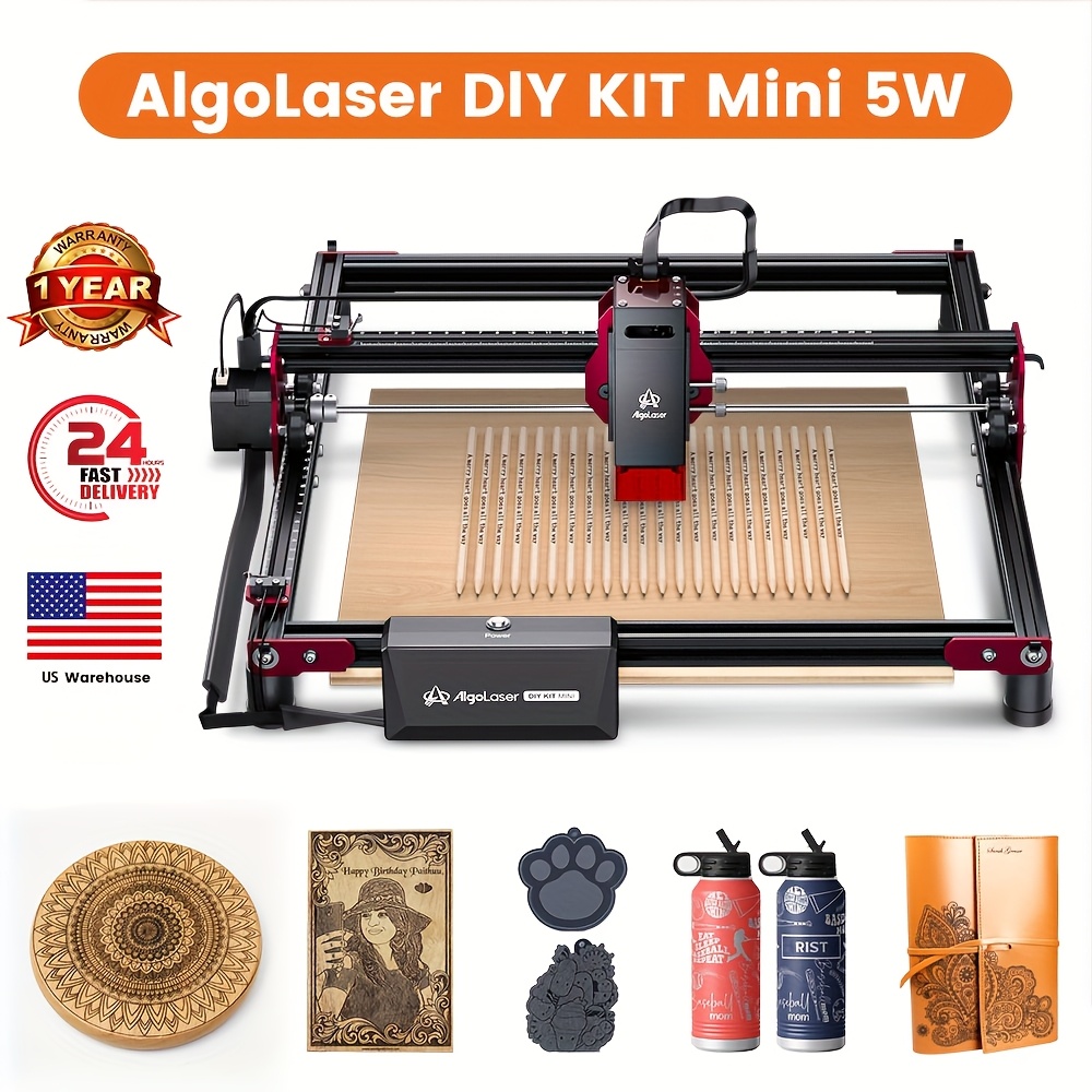 

Algolaser Diy Kit 2w Laser Engraver, Laser Cutter And High Laser Engraving Machine For Personalized Gifts, Business Cards, Cnc Machine For Diy Wood, Metal, Acrylic, Leather, Paper, Glass