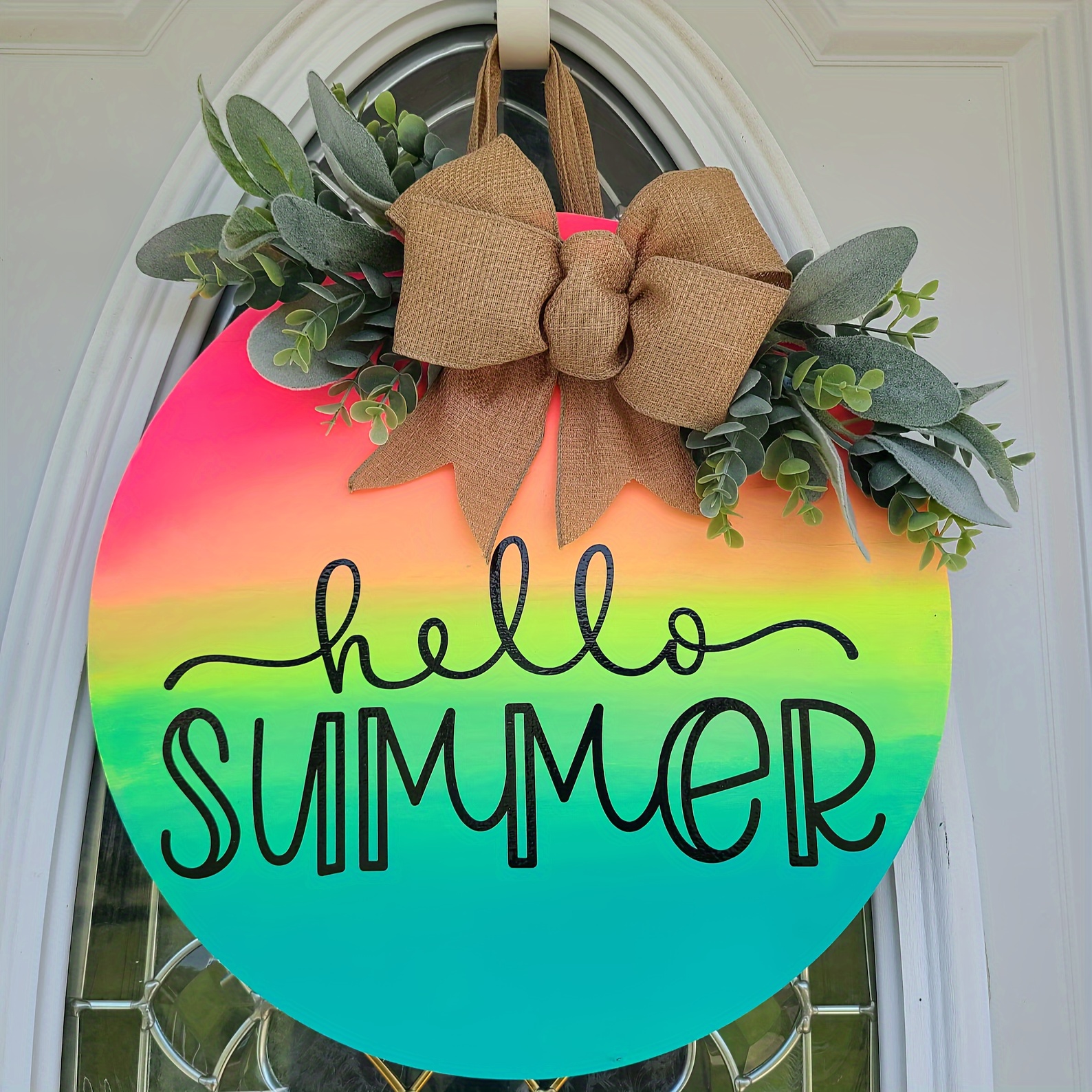 

Summer Door Hangers, Summer Decor, Front Door Decor, Hello Summer Door Hangers, Home Decor, Front Door Garland