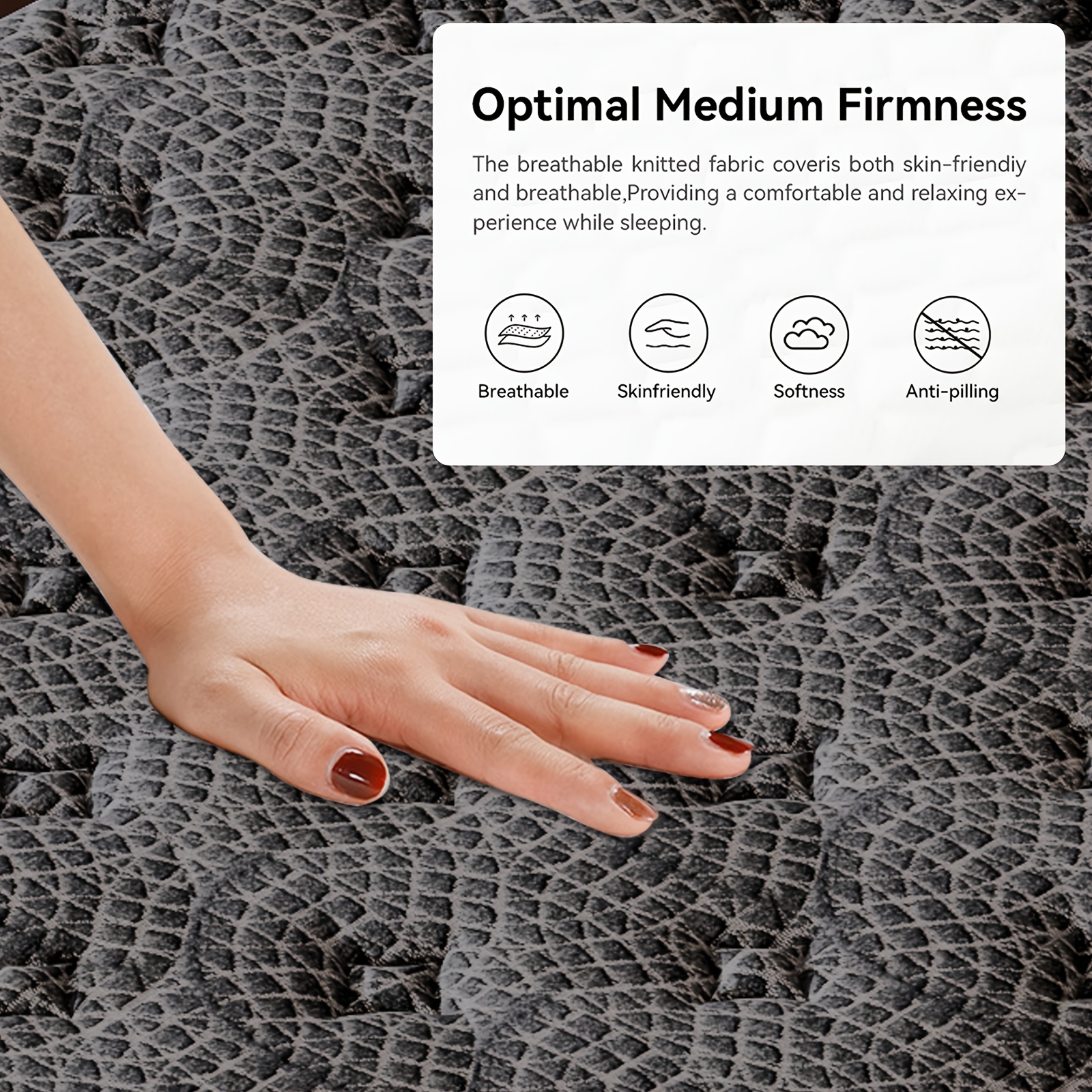 12/14 Inch Queen Size Mattress, King Sizes Mattress, Full Size Mattress, Twin Mattress In A Box | With Memory Foam and Individual Pocket Springs, Motion Isolation, Pressure Relief, Medium Firm Feel, Cool & Comfortable Sleep, Edge