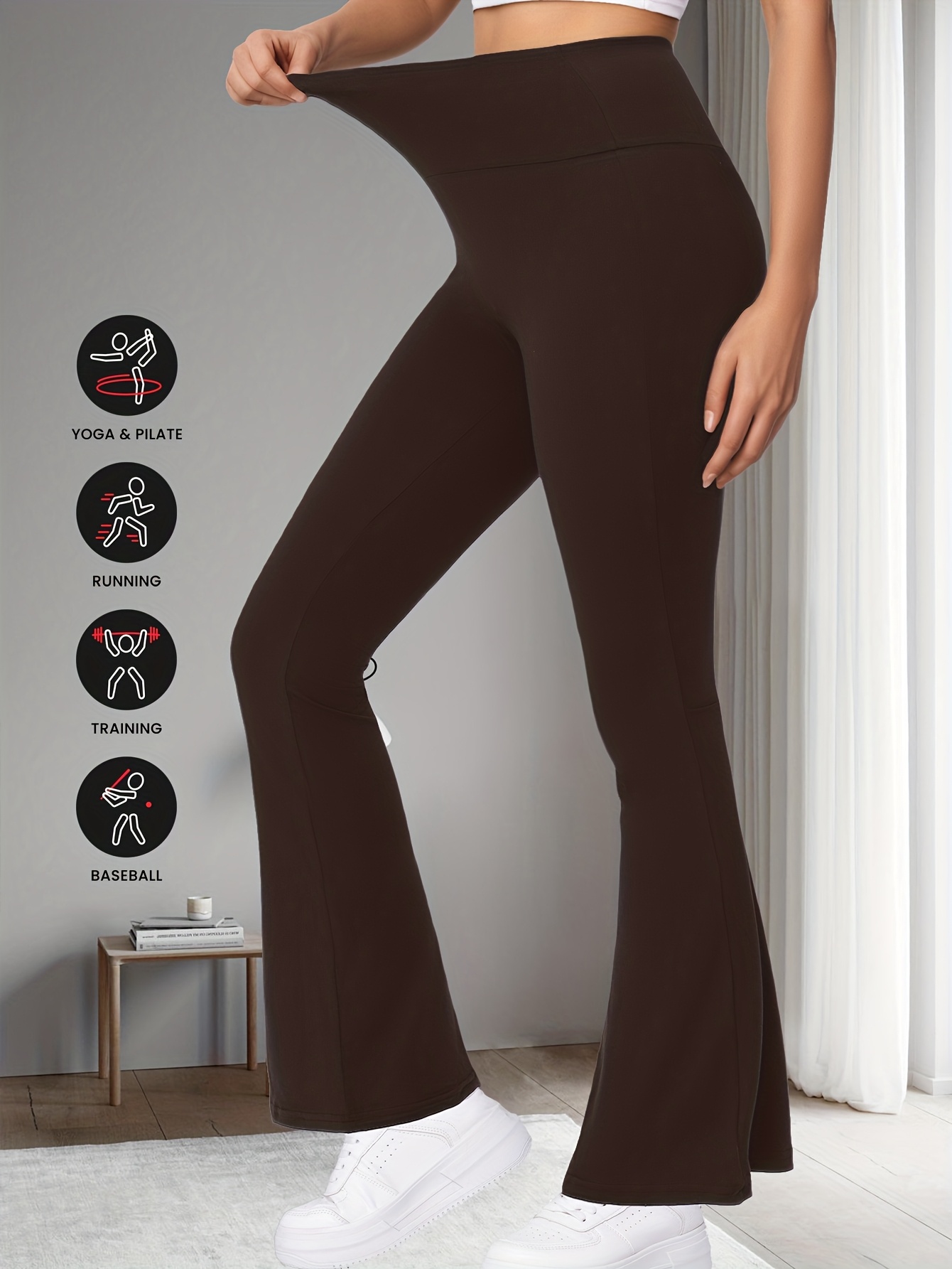 2pcs high waist tight yoga flare pants gear - Temu Mauritius