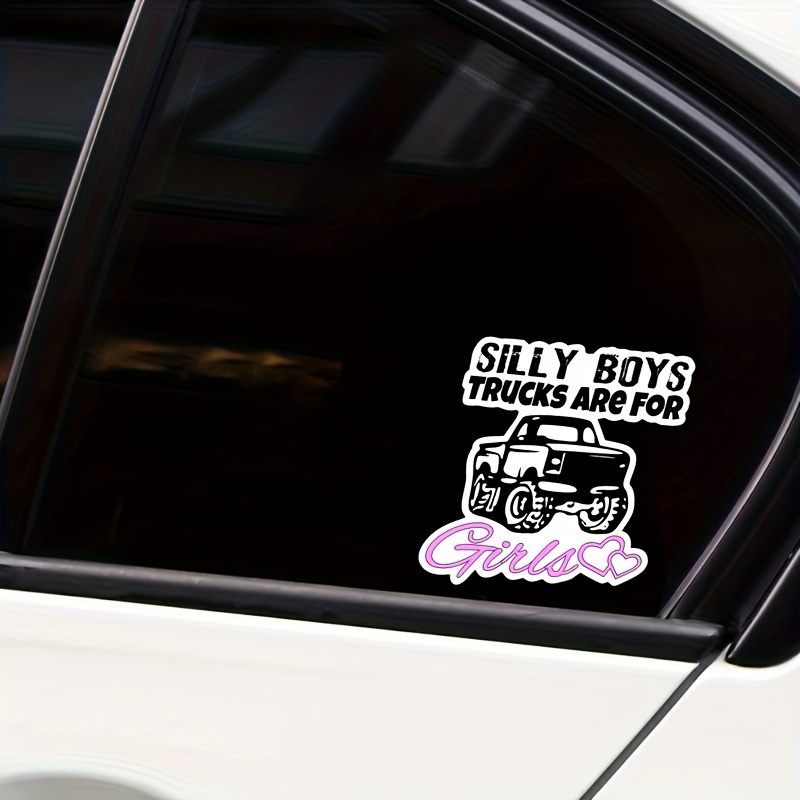 TEMU Vinyl Sticker Decal For Off-road Use: 'trucks Are For Girls' Humorous Joke For Bumpers And Windows
