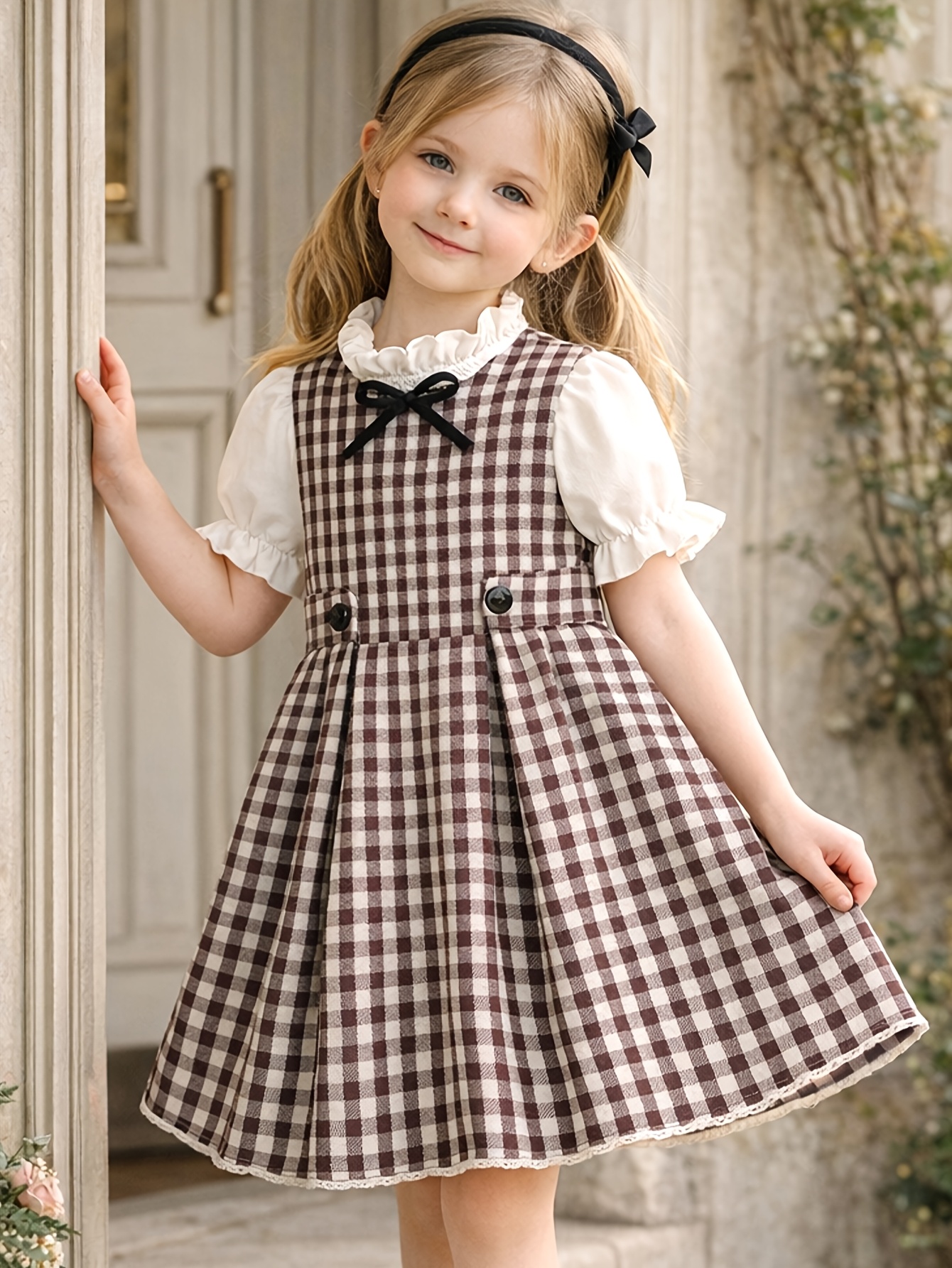 grey check pinafore dress Women Grey Checked Pattern Sleeveless Cotton Straight Hem Mini Pinafore  Dress