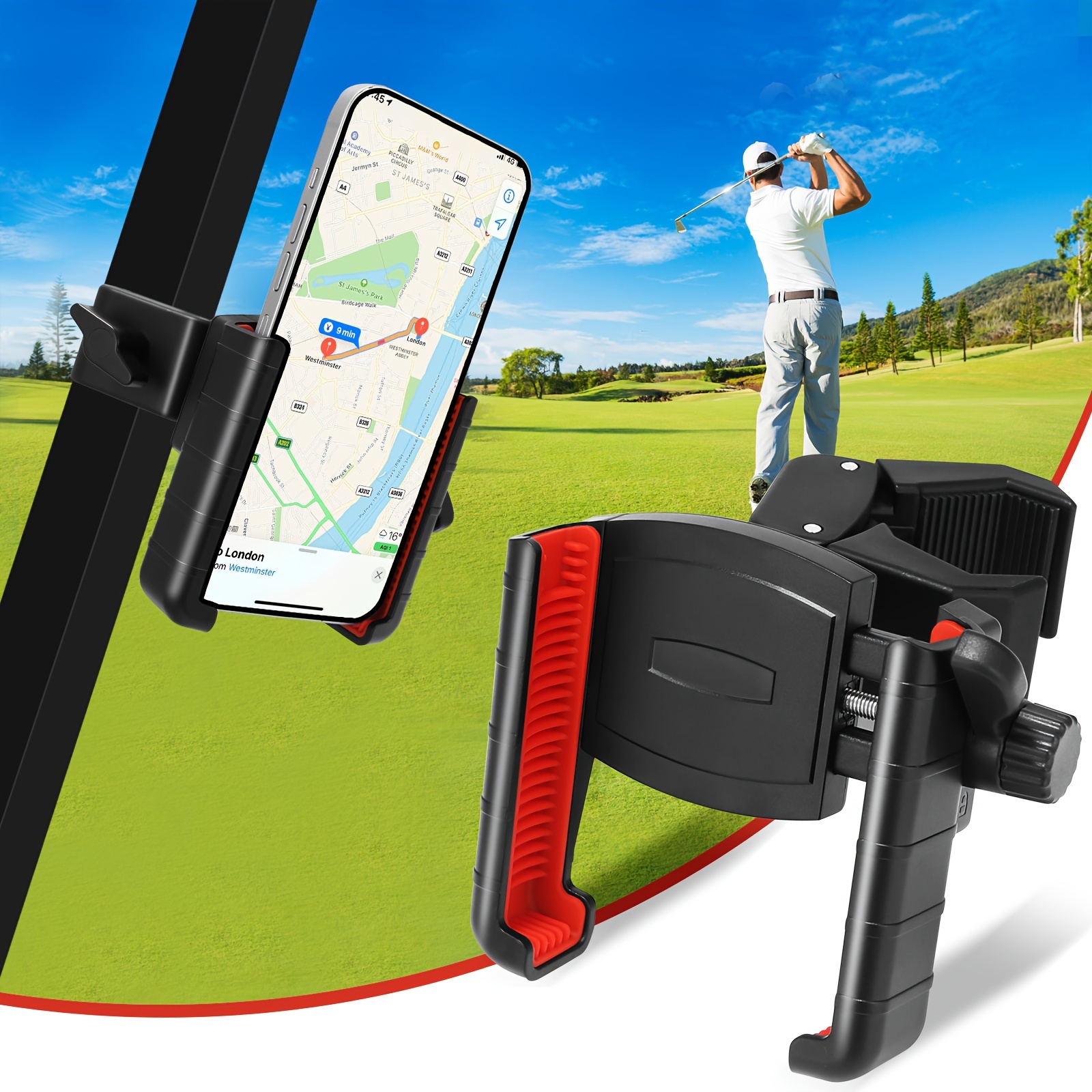 

Golf Cart Phone Mount - Plastic, Fits // & More - For Iphone & , For Pixel - Essential Golf Accessory