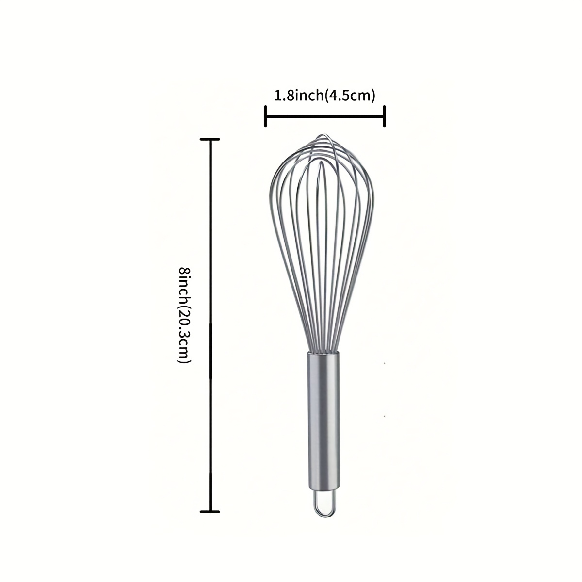 Image of 3pcs/1pc Stainless Steel Whisk, With Coarse Wire Whips And Sturdy Handle, Suitable For Beating Eggs, Stirring, Mixing, Kneading, And Whipping For Cooking